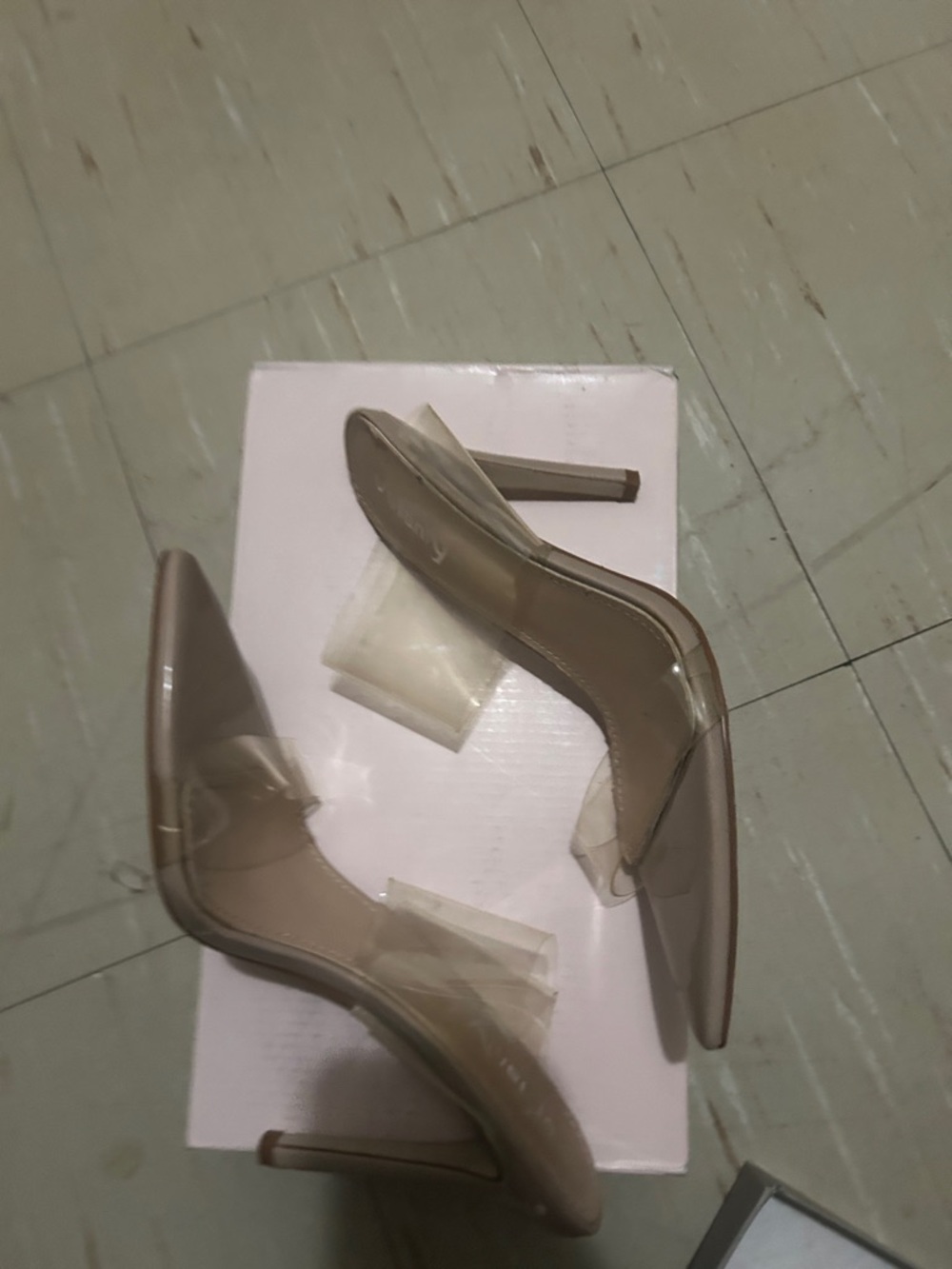 Clear Nude Pointed-Toe Stiletto Pumps - Women